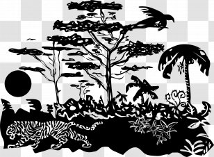Jungle Photography Clip Art - Monochrome Transparent PNG