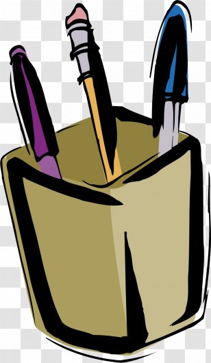 Pen Brush Pot Clip Art - Yellow - Vector Material Transparent PNG