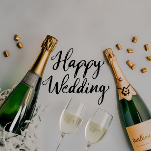Happy Wedding - Happy Wedding Celebration With Champagne Transparent PNG