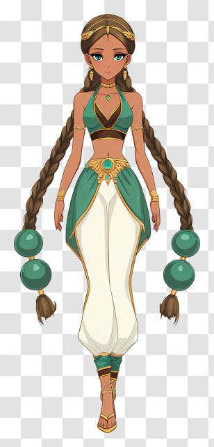 Junjun From Sailor Moon - Emerald-Clad Braided Princess Transparent PNG