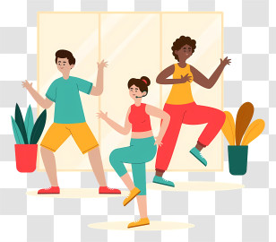 Dance Studio - Group Of People Dancing For Fitness Transparent PNG