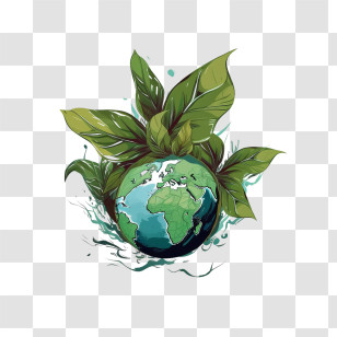 Green Earth
 - Earth With Green Leaves Concept Transparent PNG