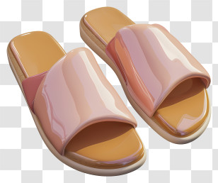 Sandals - Pink Glossy Slide Slippers Transparent PNG