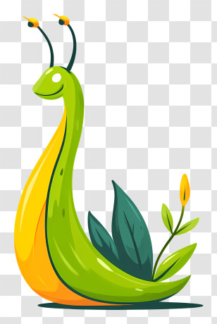 Slug Logo - Green Snail With Leaves Transparent PNG