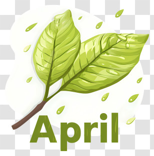 April - April With Green Leaves Transparent PNG