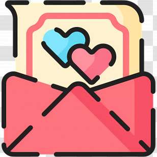 Invitation Letter - Love Letter With Hearts Illustration Transparent PNG