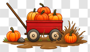 Pumpkin Wagon - Pumpkin Wagon Stuck In Mud Transparent PNG