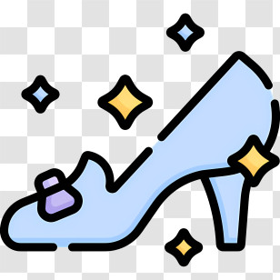 Cinderella Shoe - Blue High Heel Shoe With Sparkles Transparent PNG