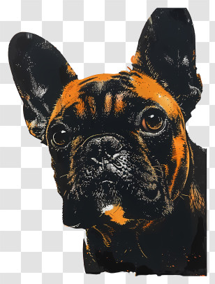 French Bulldog - Illustrated Bulldog Portrait In Bold Colors Transparent PNG