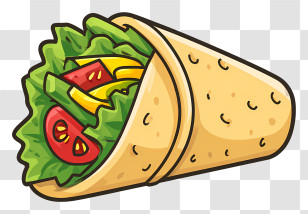 Shawarma Wrap - Vegetable Wrap With Fresh Ingredients Transparent PNG