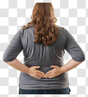 Fat Woman - Person Holding Lower Back In Discomfort Transparent PNG