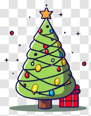 Christmas Tree - Beautiful Christmas Tree Ornamented With Gifts Transparent PNG