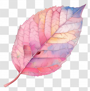 Pastel Leaf - Colorful Autumn Leaf Art Transparent PNG