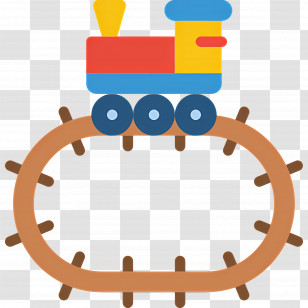 Train Tracks - Colorful Toy Train On Tracks Transparent PNG