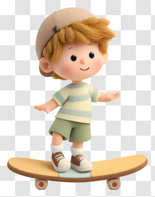 Little Child On Teeterboard - Boy Balancing On Skateboard Transparent PNG