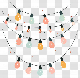 Christmas Lights - Glowing String Lights For Decoration Transparent PNG