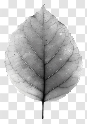 Abstract Leaf - Artistic Black And White Monochrome Leaf Transparent PNG