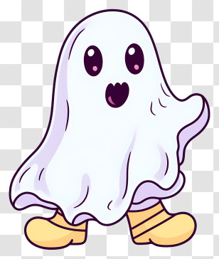 Cute Ghost Character - Cute Ghost With Boots Transparent PNG