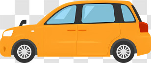 Icon - Bright Yellow Cartoon Car Transparent PNG