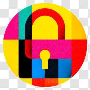 Padlock Icon - Colorful Lock Illustration For Security Concept Transparent PNG