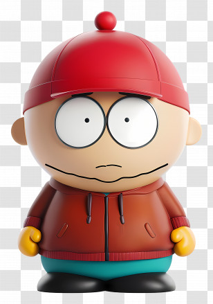 Eric Cartman - Cartoon Character In Red Cap Transparent PNG