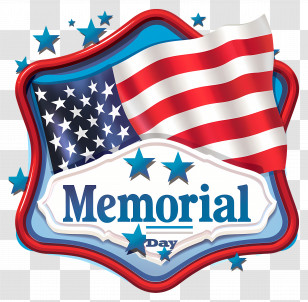 Memorial Day - Memorial Day With American Flag Transparent PNG