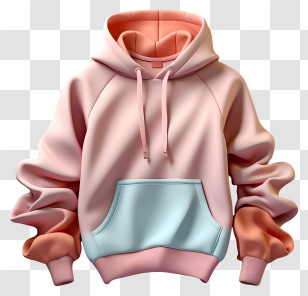 Hoodie - Trendy Pink Hoodie With Blue Pocket Design Transparent PNG