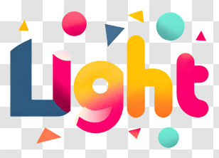 Light - Colorful Light Typography Transparent PNG