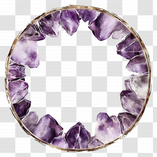 Circle Frame - Elegant Amethyst Wreath Decoration Transparent PNG