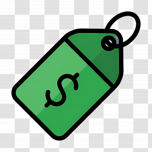 Price Tag - Green Price Tag With Dollar Sign Transparent PNG