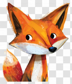 Cartoon Fox - Cartoon Orange Fox Illustration Transparent PNG