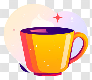 Cup - Yellow Cup With Pastel Background For Morning Feel Transparent PNG