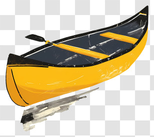 Canoe - Yellow And Black Canoe Illustration Transparent PNG