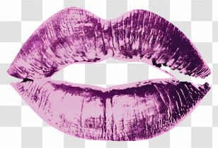 Kiss Stain - Bold Purple Lips Illustration Transparent PNG