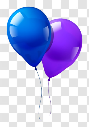 Blue Balloons - Blue And Purple Helium Balloons Transparent PNG