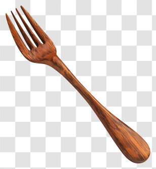 Wooden Fork - Beautiful Rustic Wooden Fork Transparent PNG