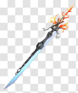 Realistic Diamond Sword - Fantasy Sword With Flames Illustration Transparent PNG
