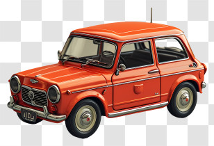 Red Toy Car - Vintage Orange Mini Car Design Transparent PNG