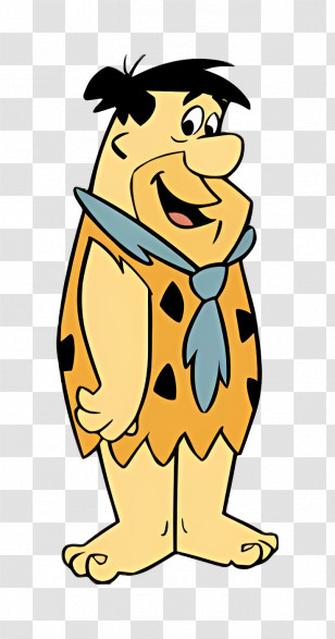 Fred Flintstone - Cartoon Man In Prehistoric Attire Illustration Transparent PNG