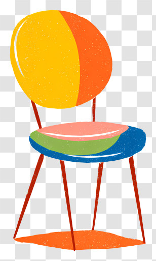 Chair Icon - Colorful Chair In Artistic Design Transparent PNG