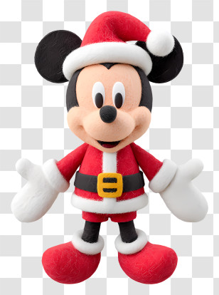 Santa Mickey Mouse - Mouse Dressed As Santa Claus Transparent PNG