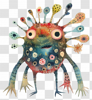 Virus - Colorful Whimsical Monster Transparent PNG