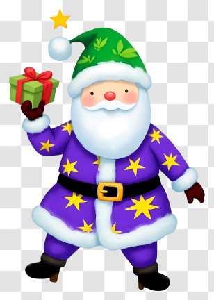 Christmas Santa Claus - Santa Claus With Gift Transparent PNG