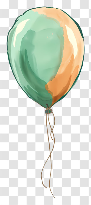 Balloon - Green And Orange Balloon Transparent PNG