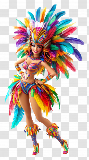 Rio Carnival - Colorful Carnival Dancer Transparent PNG