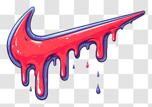 Melting Nike Logo - Dripping Red Logo Design Transparent PNG