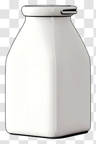 White Jar - White Milk Bottle With Lid Transparent PNG