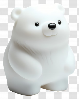 Ice Bear - Cute Polar Bear Figurine Cartoon Style Transparent PNG