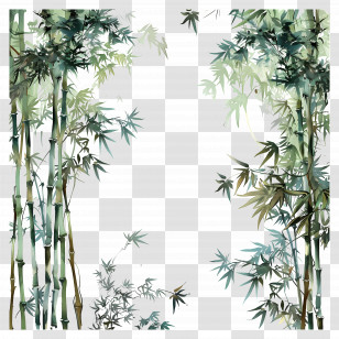 Bamboo Forest - Beautiful Bamboo Forest Illustration Transparent PNG