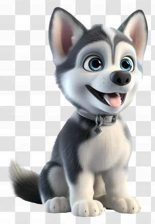 Husky Puppies - Cute Cartoon Husky Dog Transparent PNG